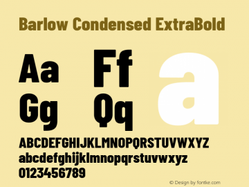 Barlow Condensed ExtraBold Version 1.107 Font Sample