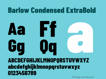 Barlow Condensed ExtraBold Version 1.107 Font Sample