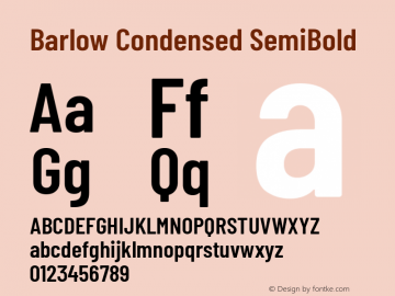 Barlow Condensed SemiBold Version 1.107 Font Sample