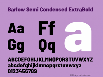 Barlow Semi Condensed ExtraBold Version 1.107;PS 001.107;hotconv 1.0.88;makeotf.lib2.5.64775 Font Sample