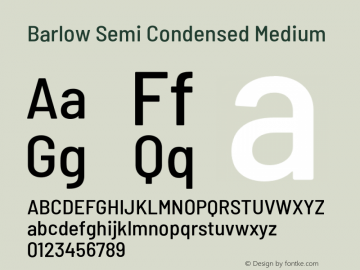 Barlow Semi Condensed Medium Version 1.107;PS 001.107;hotconv 1.0.88;makeotf.lib2.5.64775 Font Sample