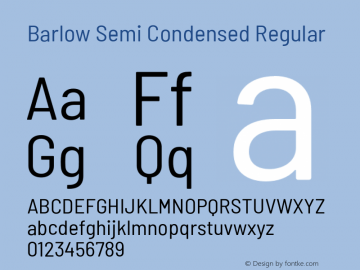 Barlow Semi Condensed Regular Version 1.107;PS 001.107;hotconv 1.0.88;makeotf.lib2.5.64775 Font Sample