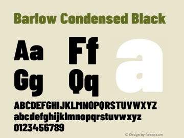 Barlow Condensed Black Version 1.200;PS 001.200;hotconv 1.0.88;makeotf.lib2.5.64775 Font Sample