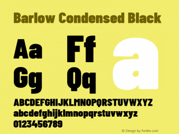 Barlow Condensed Black Version 1.200 Font Sample