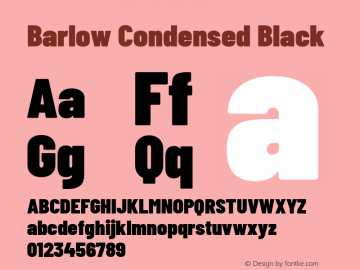 Barlow Condensed Black Version 1.200 Font Sample