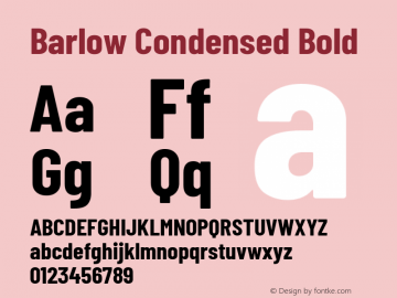 Barlow Condensed Bold Version 1.200 Font Sample