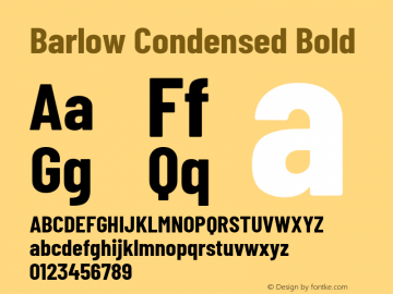 Barlow Condensed Bold Version 1.200 Font Sample