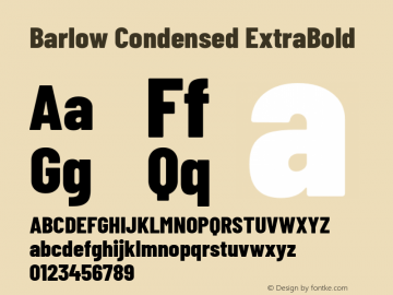 Barlow Condensed ExtraBold Version 1.200 Font Sample