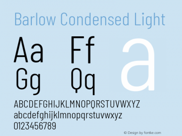 Barlow Condensed Light Version 1.200 Font Sample