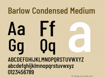 Barlow Condensed Medium Version 1.200 Font Sample