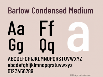 Barlow Condensed Medium Version 1.200 Font Sample