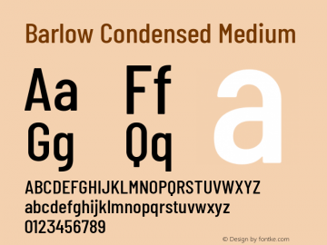 Barlow Condensed Medium Version 1.200 Font Sample