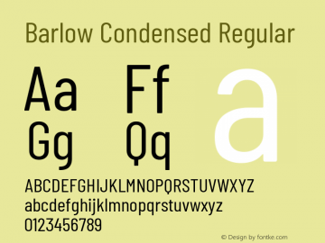 Barlow Condensed Regular Version 1.200 Font Sample