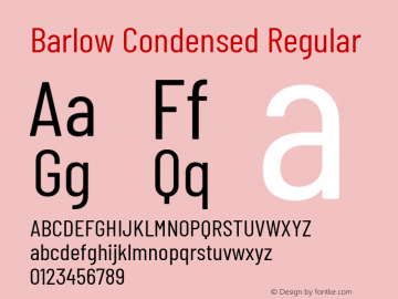 Barlow Condensed Regular Version 1.200 Font Sample