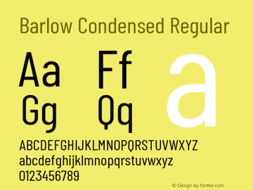 Barlow Condensed Regular Version 1.200 Font Sample