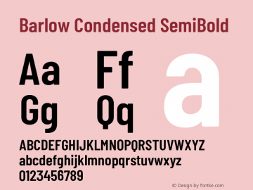 Barlow Condensed SemiBold Version 1.200;PS 001.200;hotconv 1.0.88;makeotf.lib2.5.64775 Font Sample