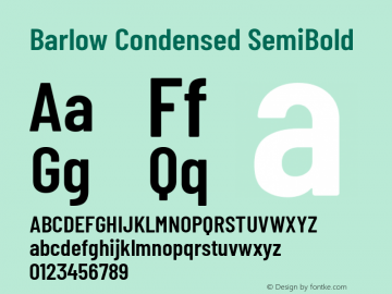 Barlow Condensed SemiBold Version 1.200 Font Sample
