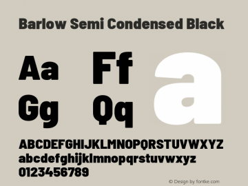 Barlow Semi Condensed Black Version 1.200 Font Sample