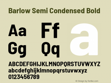 Barlow Semi Condensed Bold Version 1.200 Font Sample