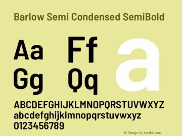 Barlow Semi Condensed SemiBold Version 1.200;PS 001.200;hotconv 1.0.88;makeotf.lib2.5.64775 Font Sample