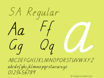 SA Version Font Sample