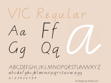 VIC Version 1.0 Font Sample