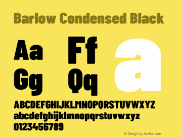 Barlow Condensed Black Version 1.201;PS 001.201;hotconv 1.0.88;makeotf.lib2.5.64775 Font Sample