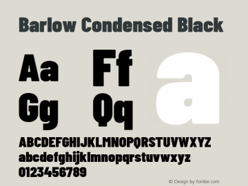 Barlow Condensed Black Version 1.201 Font Sample