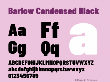 Barlow Condensed Black Version 1.201 Font Sample