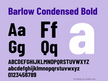 Barlow Condensed Bold Version 1.201;PS 001.201;hotconv 1.0.88;makeotf.lib2.5.64775 Font Sample