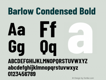 Barlow Condensed Bold Version 1.201 Font Sample