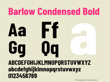 Barlow Condensed Bold Version 1.201 Font Sample