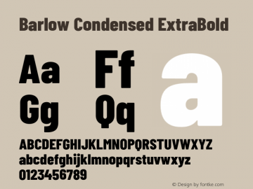 Barlow Condensed ExtraBold Version 1.201;PS 001.201;hotconv 1.0.88;makeotf.lib2.5.64775 Font Sample