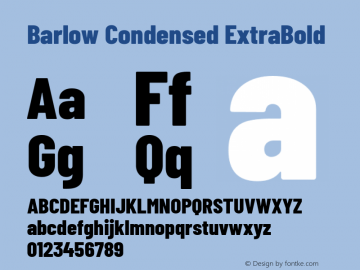 Barlow Condensed ExtraBold Version 1.201 Font Sample