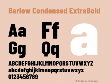 Barlow Condensed ExtraBold Version 1.201 Font Sample