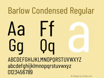 Barlow Condensed Regular Version 1.201;PS 001.201;hotconv 1.0.88;makeotf.lib2.5.64775 Font Sample