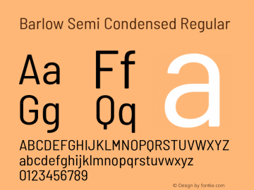 Barlow Semi Condensed Regular Version 1.201;PS 001.201;hotconv 1.0.88;makeotf.lib2.5.64775 Font Sample