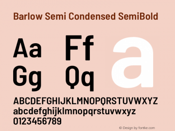 Barlow Semi Condensed SemiBold Version 1.201;PS 001.201;hotconv 1.0.88;makeotf.lib2.5.64775 Font Sample