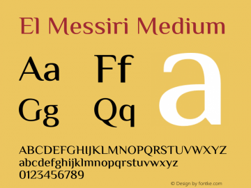El Messiri Medium Version 2.008;PS 002.008;hotconv 1.0.88;makeotf.lib2.5.64775 Font Sample