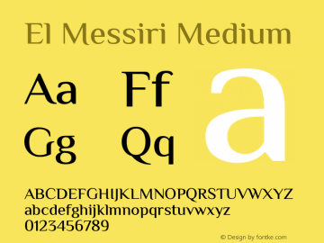 El Messiri Medium Version 2.008 Font Sample