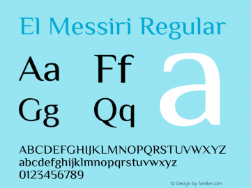 El Messiri Regular Version 2.008;PS 002.008;hotconv 1.0.88;makeotf.lib2.5.64775 Font Sample