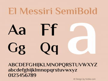 El Messiri SemiBold Version 2.008;PS 002.008;hotconv 1.0.88;makeotf.lib2.5.64775 Font Sample