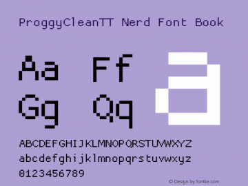 ProggyCleanTT Nerd Font Complete 2004/04/15 Font Sample