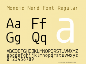 Monoid Regular Nerd Font Complete Version 0.61;Nerd Fonts 1.2.图片样张