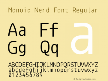 Monoid Regular Nerd Font Complete Version 0.61;Nerd Fonts 1.2. Font Sample