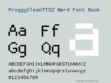 ProggyCleanTTSZ Nerd Font Complete 2004/04/15 Font Sample