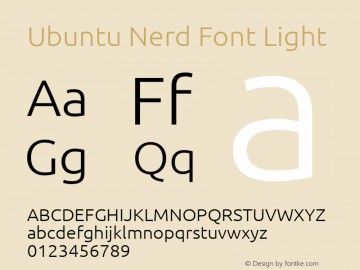 Ubuntu Light Nerd Font Complete 0.83图片样张