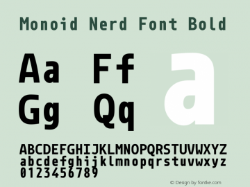 Monoid Bold Nerd Font Complete Version 0.61;Nerd Fonts 1.2. Font Sample