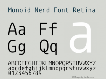 Monoid Retina Nerd Font Complete Version 0.62;Nerd Fonts 1.2. Font Sample
