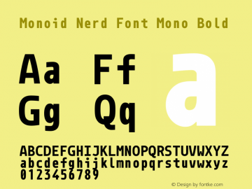 Monoid Bold Nerd Font Complete Mono Version 0.61;Nerd Fonts 1.2. Font Sample